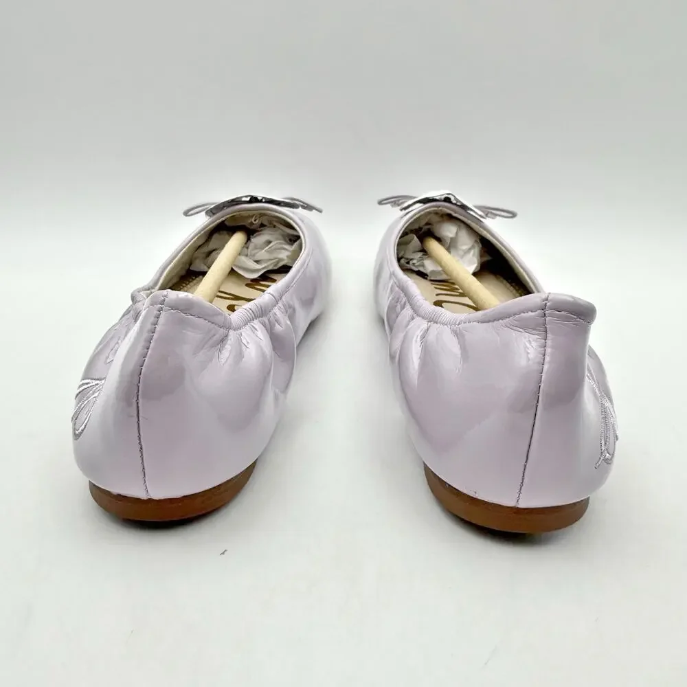 Sam Edelman Kids Felicia Ballet Flats US 3 M EU 35 Soft Lilac Vegan Leather NIB